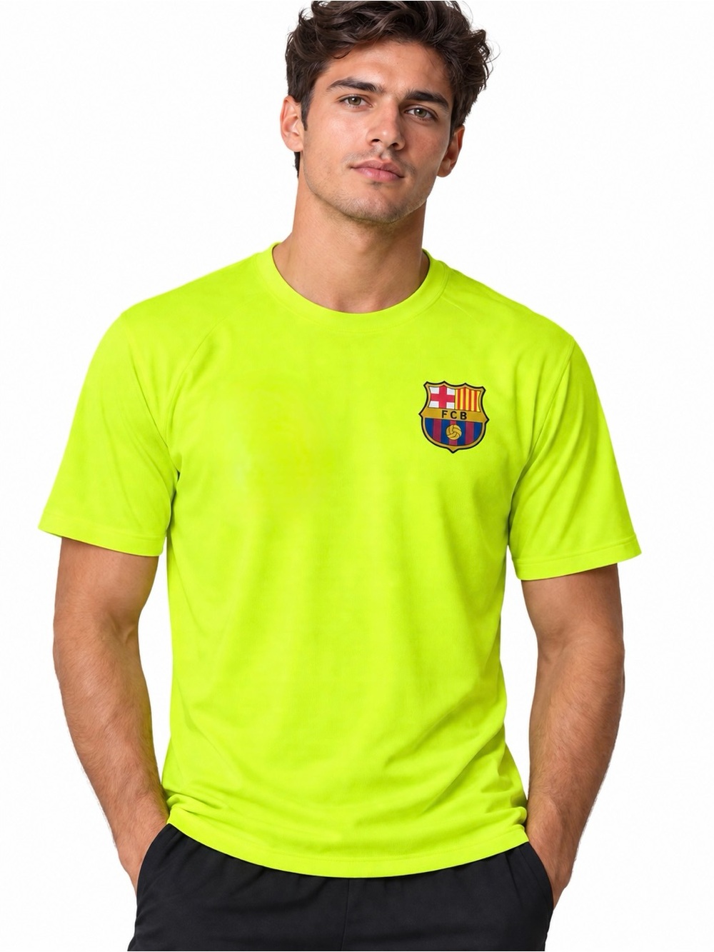 FC Barcelona #10 Soccer Jersey Neon Green Shirt Small Short Sleeve Official FCB